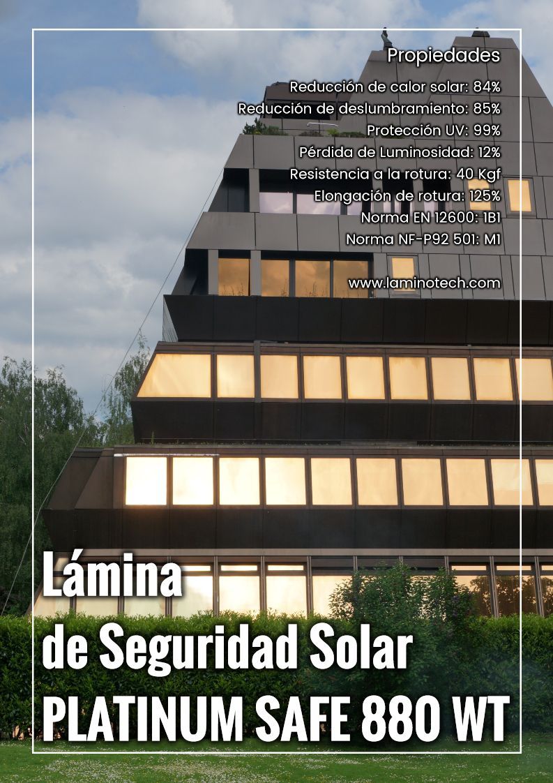 lamina de seguridad solar Platinum Safe 880 WT lamina antifragmentos solar Platinum Safe 880 WT
