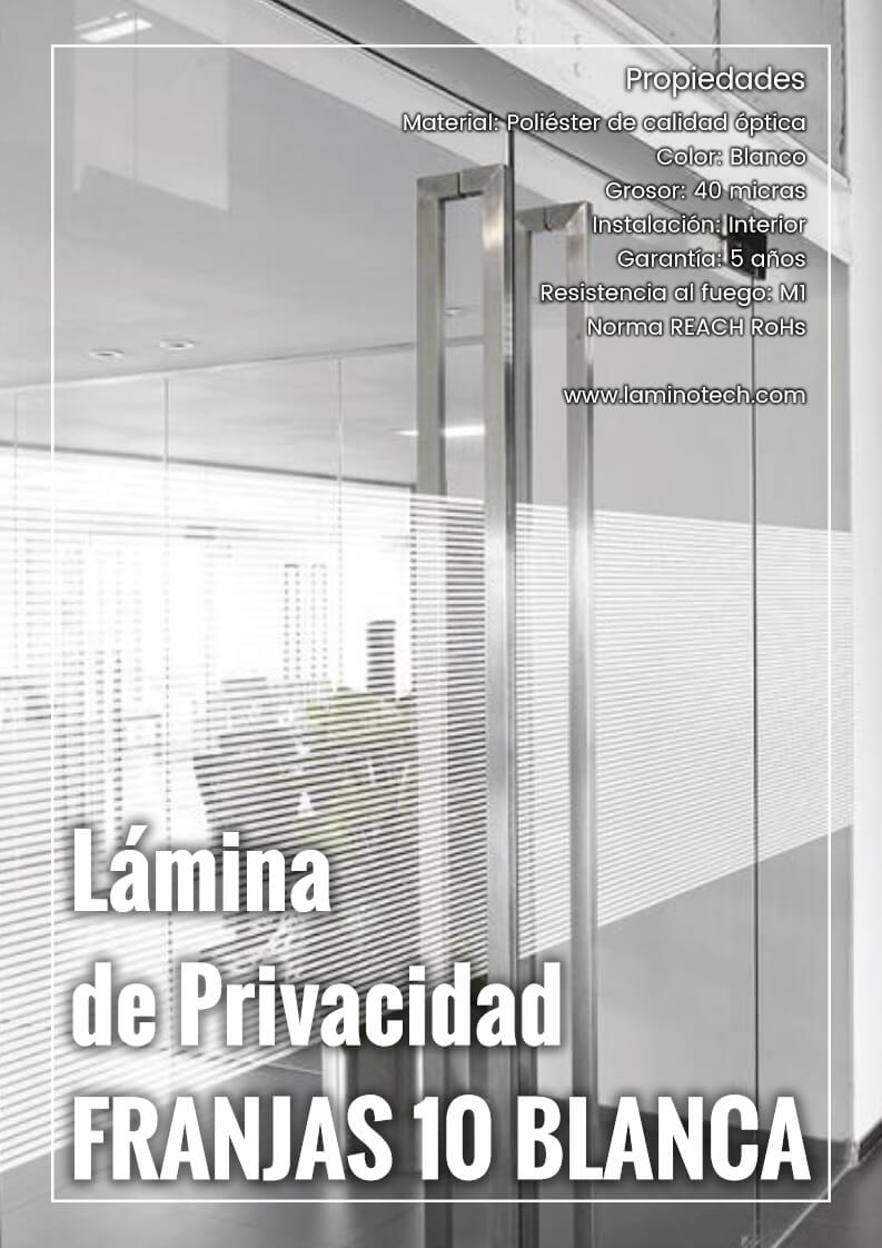 lamina de privacidad Franjas 10 Blanca