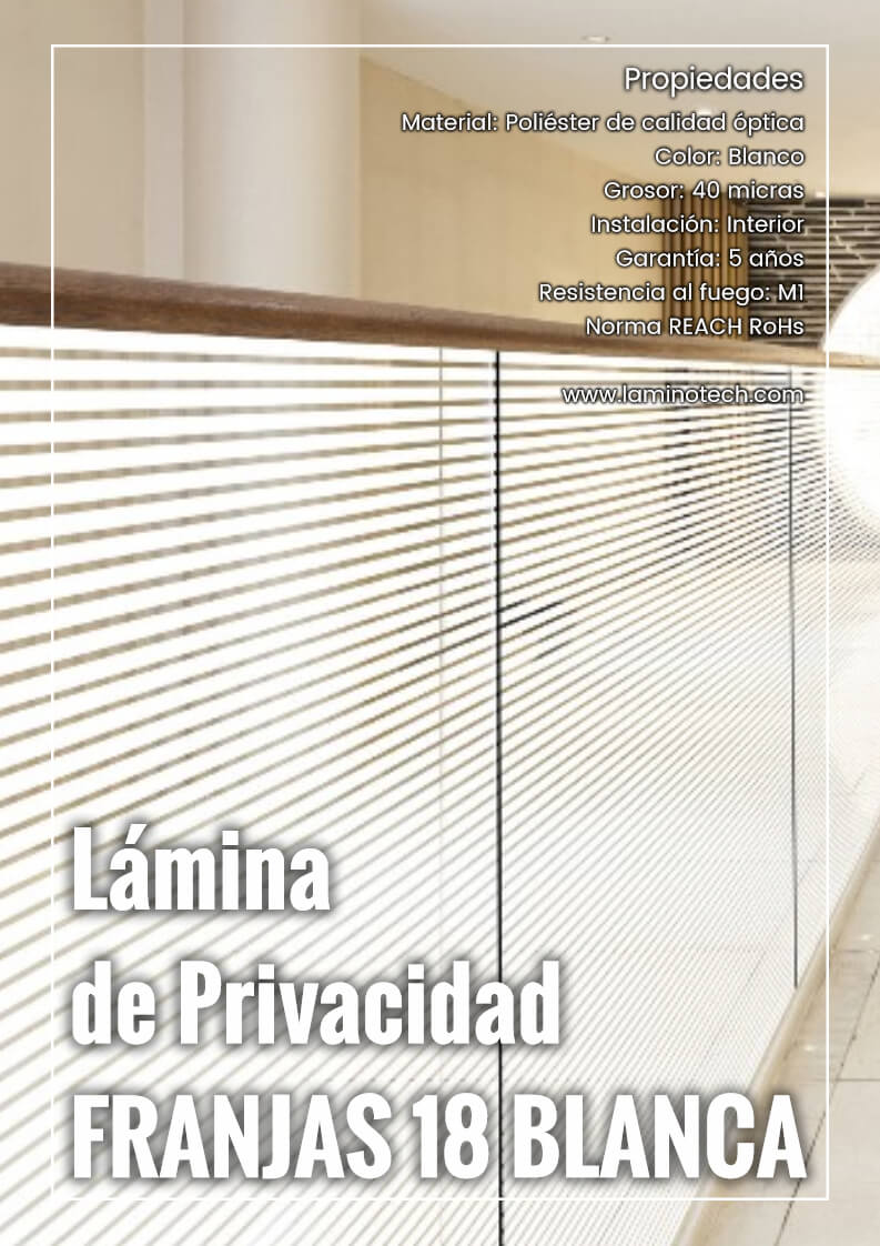 lamina de privacidad Franjas 18 Blanca