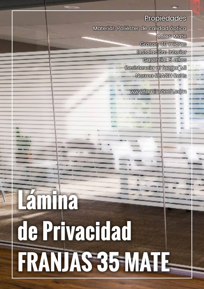 lamina de privacidad Franjas 35 Mate