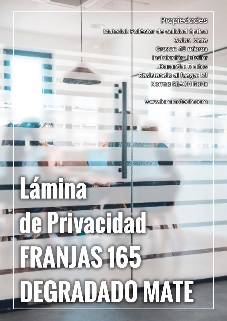 lamina de privacidad Franjas 165 Degradado Mate