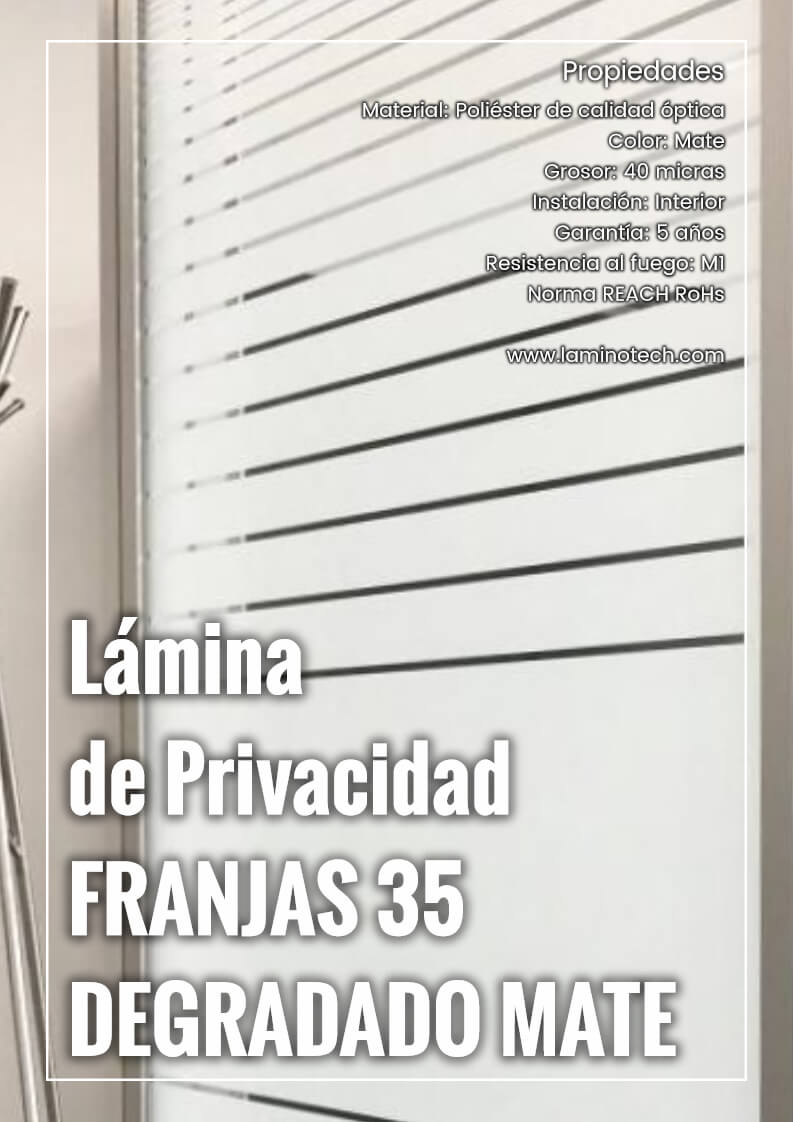 lamina de privacidad Franjas 35 Degradado Mate
