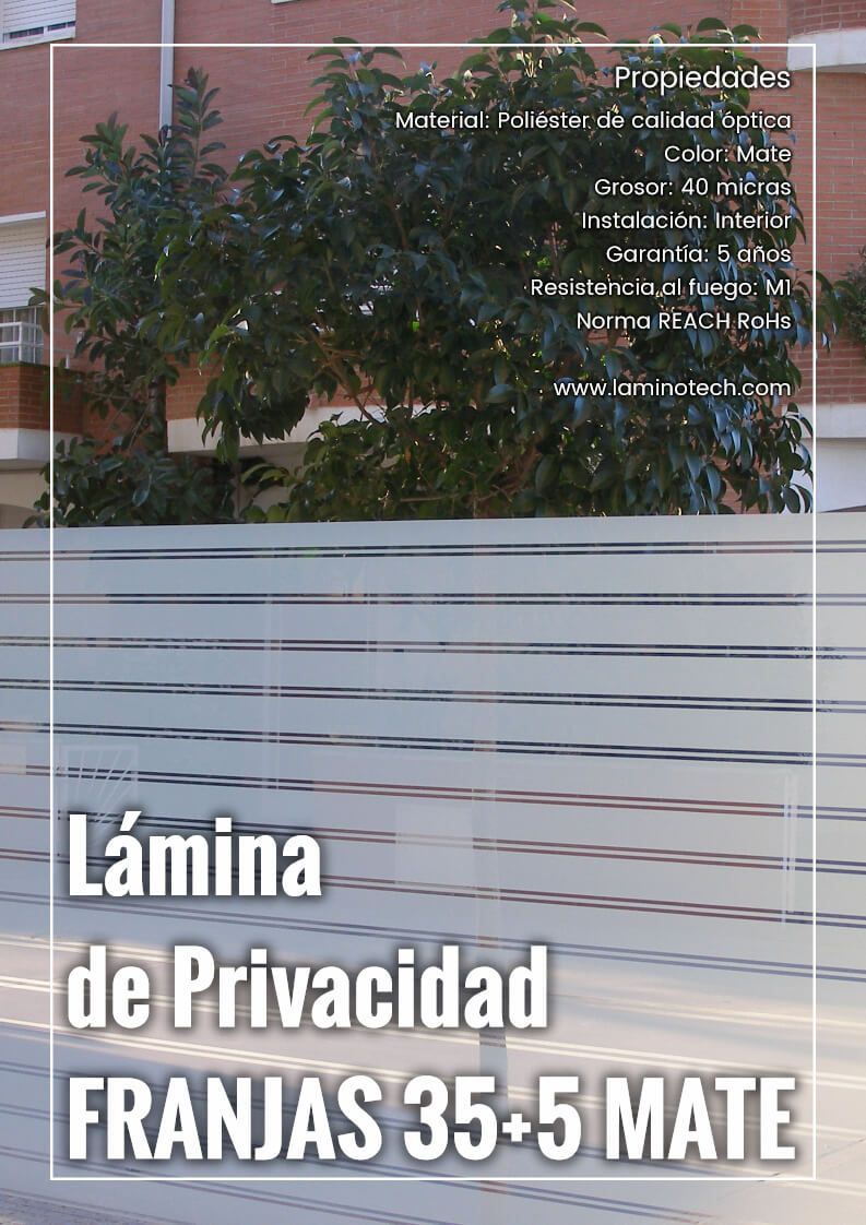lamina de privacidad Franjas 35+5 Mate
